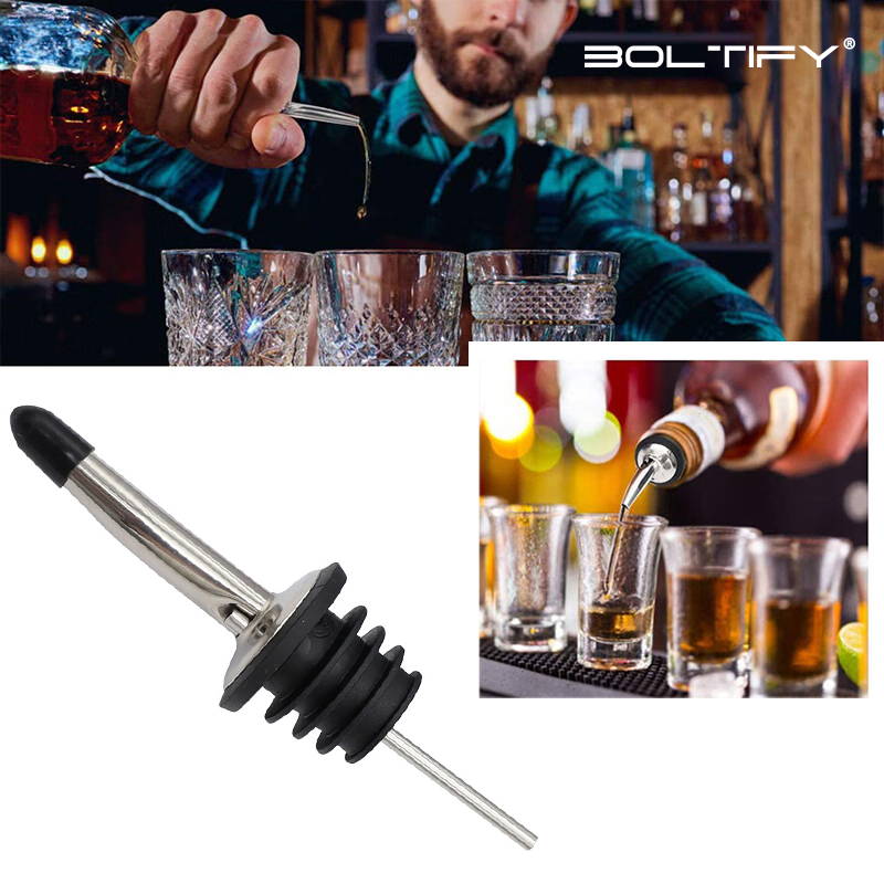 Wine Beer Liquor - BOLTIFY Silver Liquor Pourers, Stainless Steel