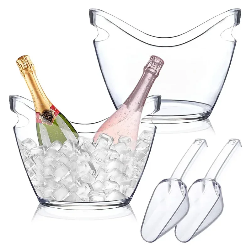 Wine Beer Refrigerator - Clear 4L Ice Bucket Ice Shovel