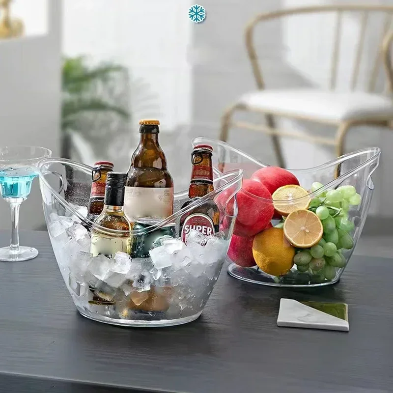 Wine Beer Refrigerator - 4/8L Ice Bucket Transparent Ice Cube